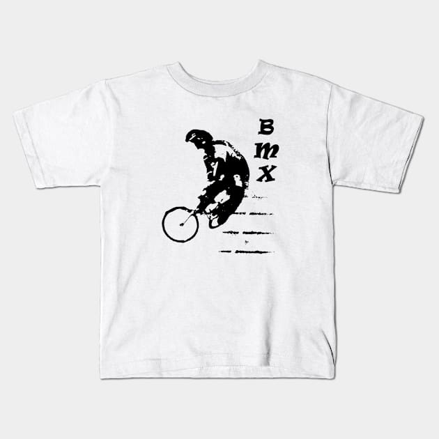 bmx Kids T-Shirt by rickylabellevie